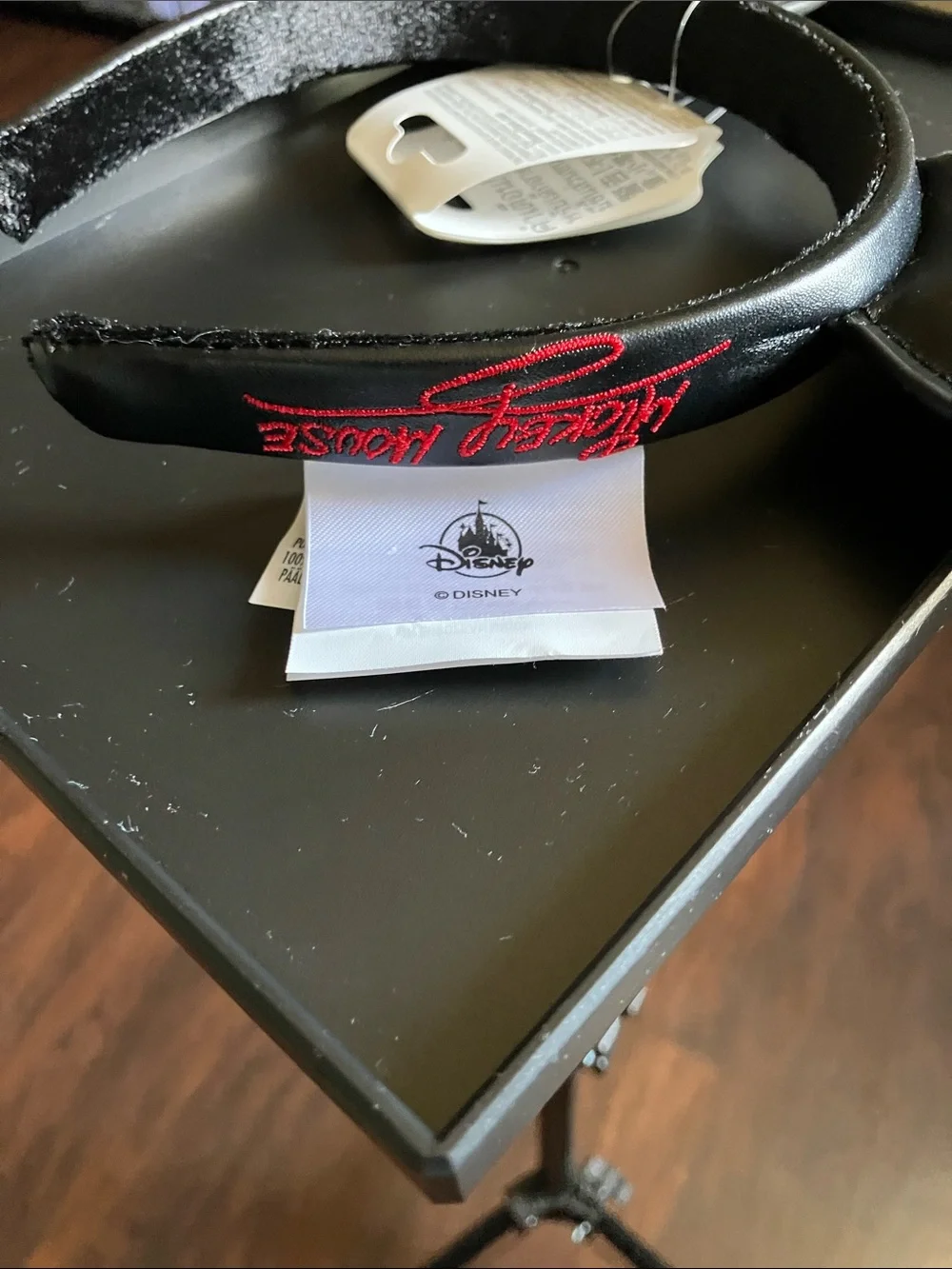 Disney Black Mouse Ear Headband with Red Script Accent